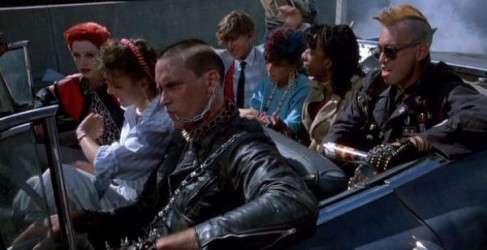 80s sub-cultures from left to right: Goth, Synthpop, Hardcore, Yuppie Rock, New Wave, Ska, and Thrash Punk