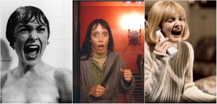 women screaming in horror movies scream queens fear