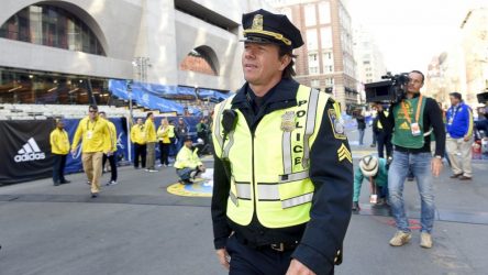 Mark Wahlberg on duty at Marathon